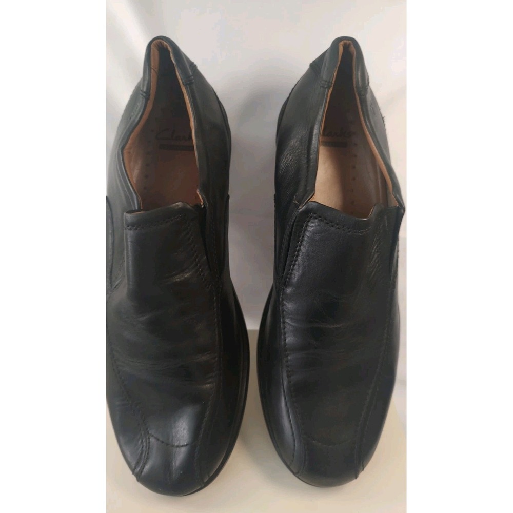 Clarks Collection Mens‎ Black Craftwell Step Leather Slip On Loafers Shoes 12M